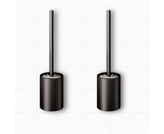 SOGA 2X 27cm Wall-Mounted Toilet Brush with Holder Bathroom Cleaning Scrub Black