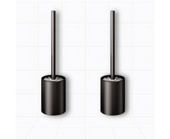 SOGA 2X 27cm Wall-Mounted Toilet Brush with Holder Bathroom Cleaning Scrub Black