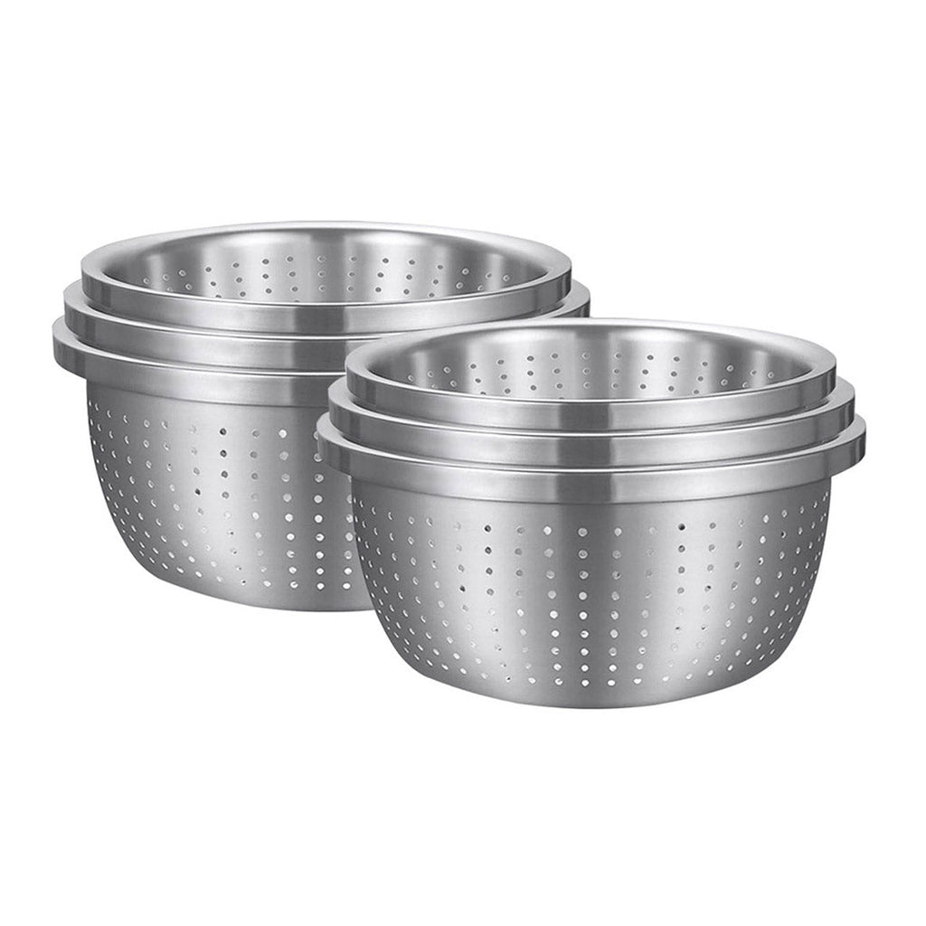SOGA 2X Stainless Steel Nesting Basin Colander Perforated Kitchen Sink Washing Bowl Metal Basket Strainer Set of 3 $ 140.50