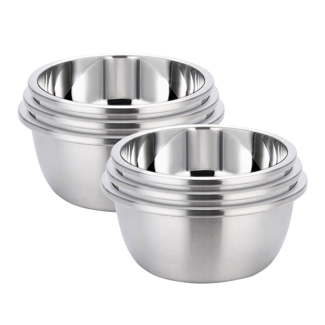 SOGA 2X 3Pcs Deepen Matte Stainless Steel Stackable Baking Washing Mixing Bowls Set Food Storage Basin $ 107.90