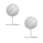 SOGA 2X 26cm White Round Smart LED Makeup Bedroom Table Vanity Mirror Tricolor Adjustable Light $ 60.90