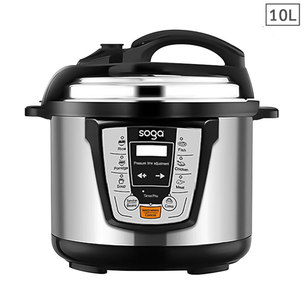 SOGA Electric Stainless Steel Pressure Cooker 10L 1600W Multicooker 16 $ 266.90