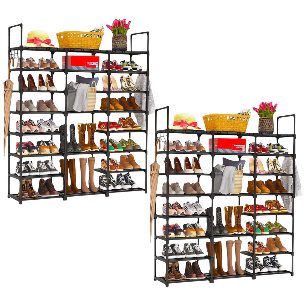 SOGA 2X 21-Shelf Tier Shoe Storage Shelf Space-Saving Caddy Rack Organiser with Handle $ 193.90