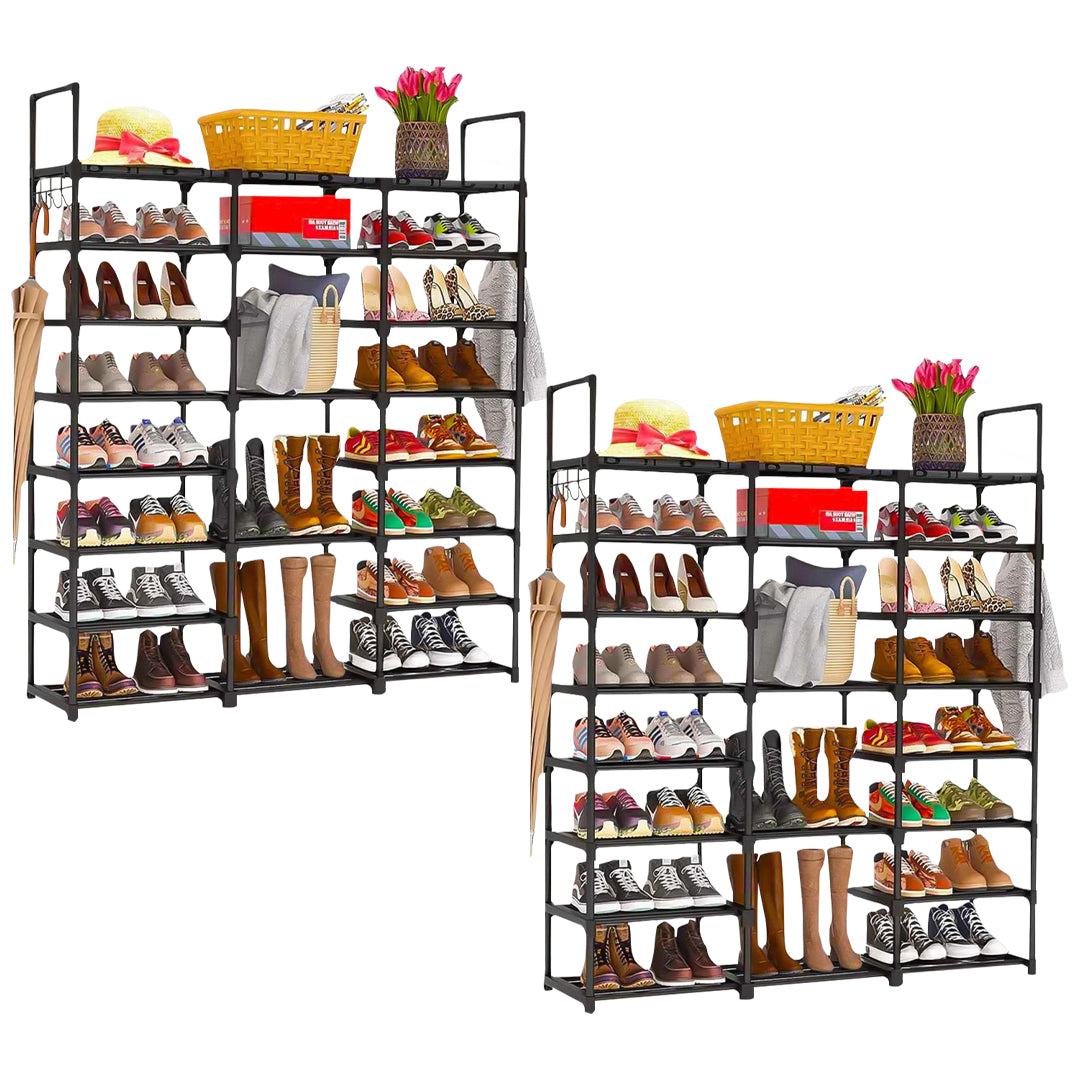 SOGA 2X 21-Shelf Tier Shoe Storage Shelf Space-Saving Caddy Rack Organiser with Handle $ 193.90