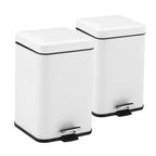 SOGA 2X Foot Pedal Stainless Steel Rubbish Recycling Garbage Waste Trash Bin Square 6L White $ 111.90