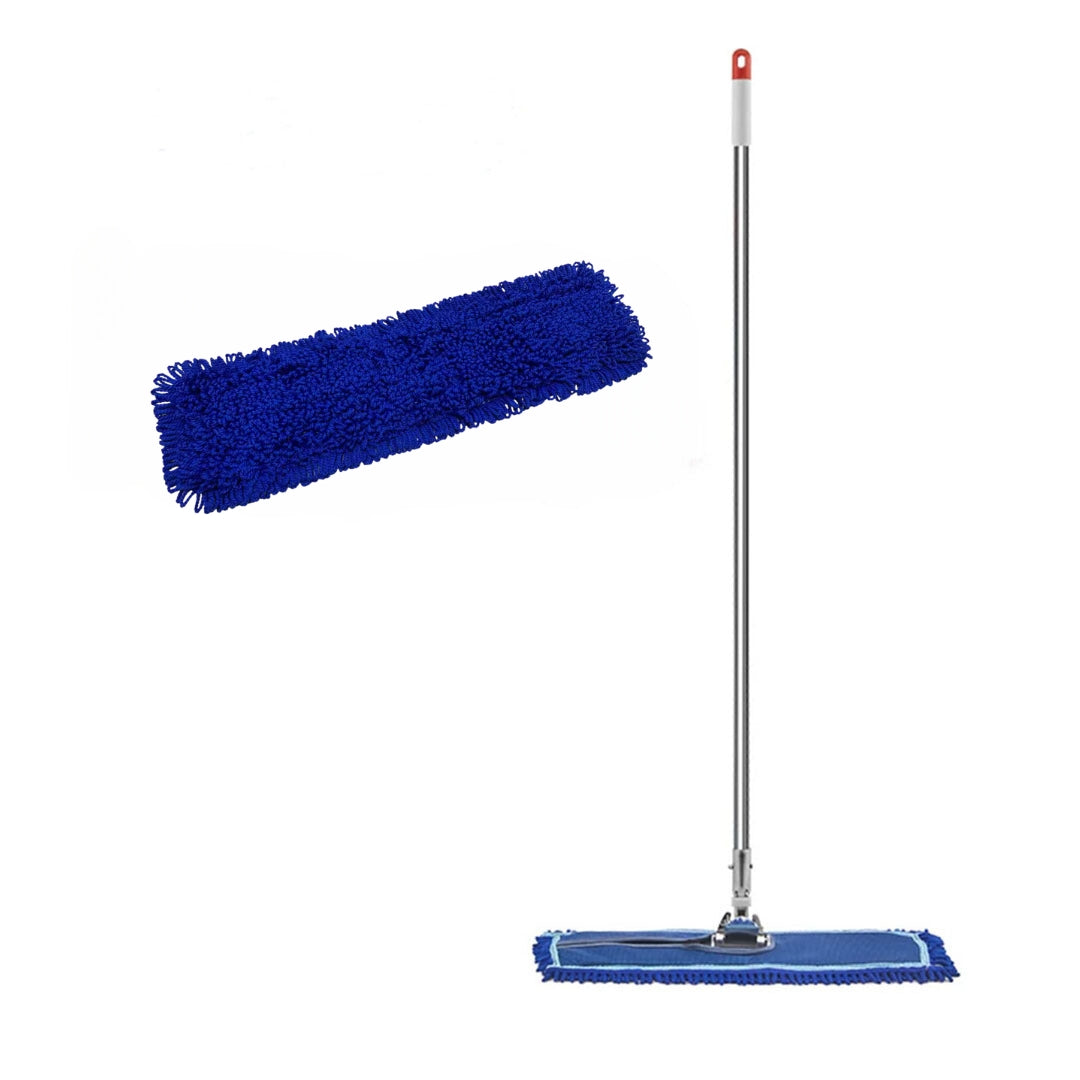 SOGA 100cm Blue Microfiber Flat Mop Floor Cleaning Pads Rotating Dust Remover $ 94.50