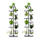 SOGA 2X 8 Tier 9 Pots Black Metal Plant Rack Flowerpot Storage Display Stand Holder Home Garden Decor $ 193.90