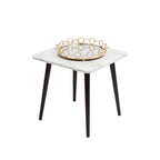 SOGA Home & Living Bundle – White Ceramic Table & Bronze Round Mirror Tray Organizer $ 0