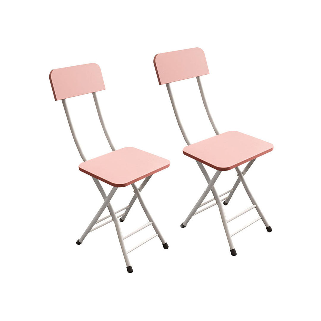 SOGA Pink Foldable Chair Space Saving Lightweight Portable Stylish Seat Home Decor Set of 2