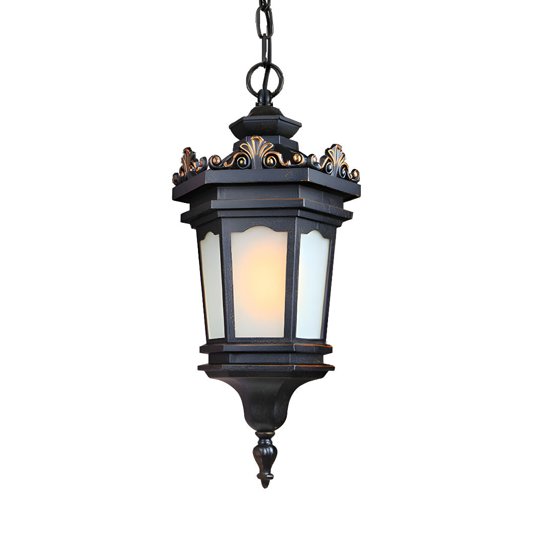 Vintage Lamp 54.5cm Elegant Aluminum & Glass Lantern Chandelier Classic Hanging Light Fixture Antique Style $ 533.50
