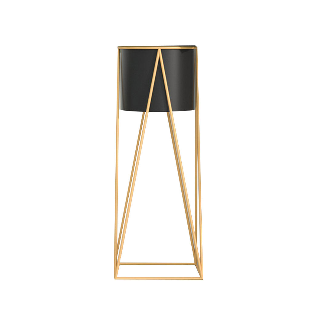 SOGA 70cm Gold Metal Plant Stand with Black Flower Pot Holder Corner Shelving Rack Indoor Display $ 88.90