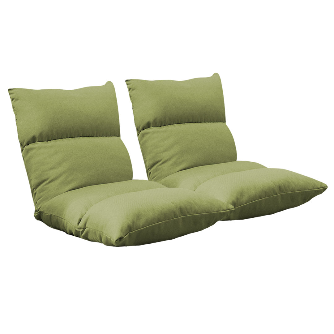 SOGA 2X Lounge Floor Recliner Adjustable Lazy Sofa Bed Folding Game Chair Yellow Green $ 183.50