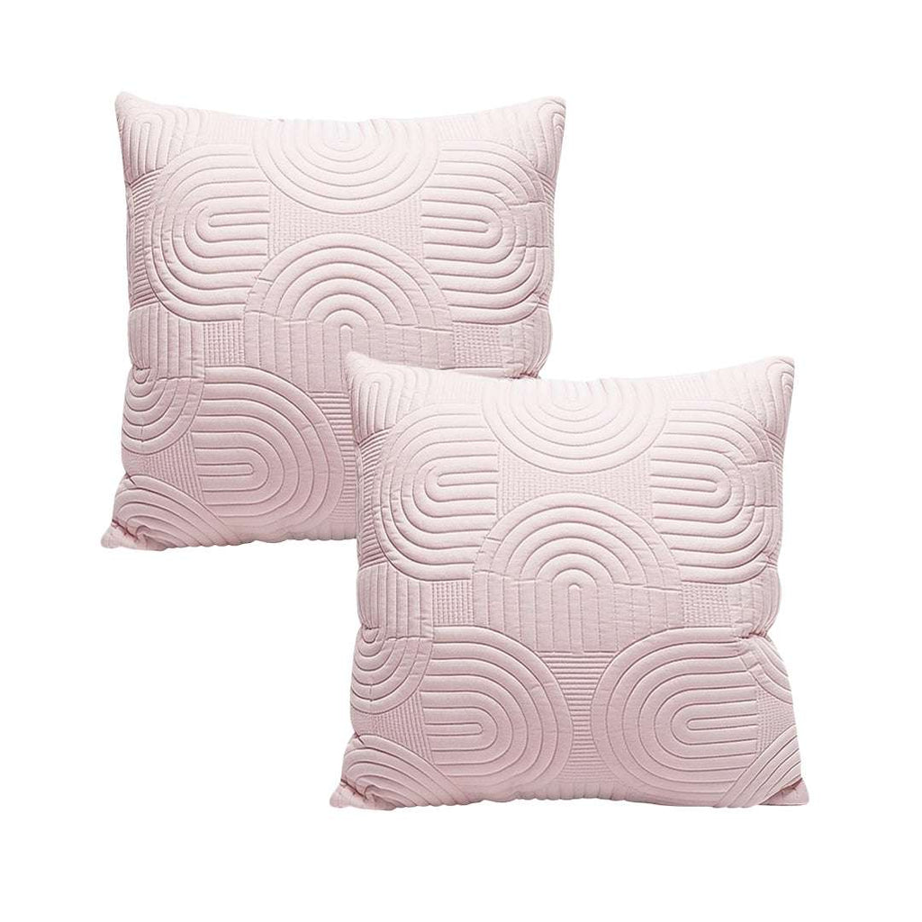 SOGA 2X 50cm Pink Textured Geometric Pattern Decorative Throw Pillow $ 119