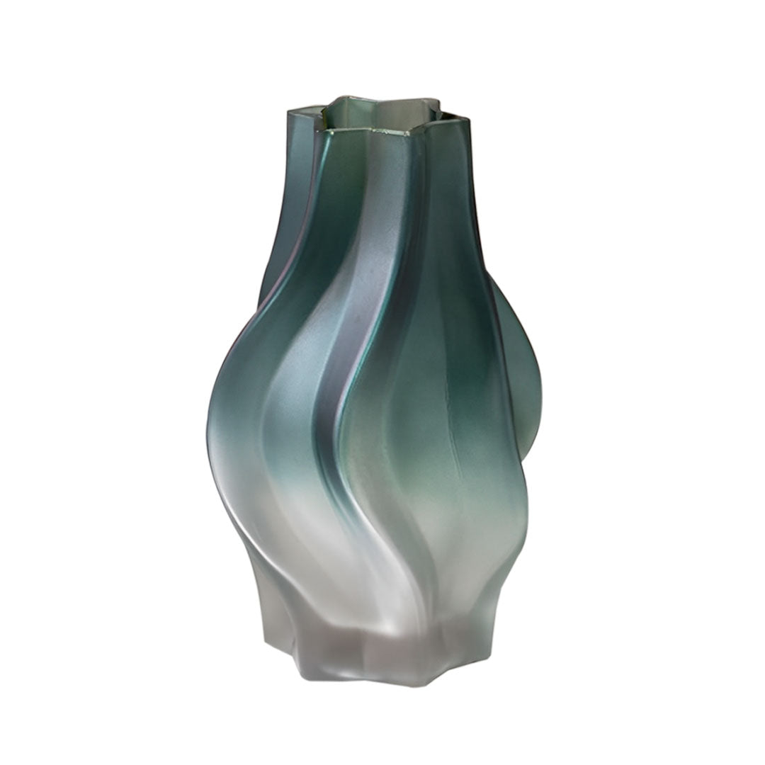 SOGA 27cm Glass Vase Blue with Beautiful glass Bubble Texture Art Vases $ 46.90