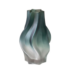 SOGA 27cm Glass Vase Blue with Beautiful glass Bubble Texture Art Vases
