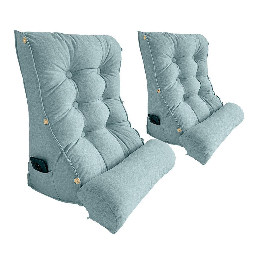 SOGA 2X 45cm Green Triangular Wedge Lumbar Pillow Headboard Backrest Sofa Bed Cushion Home Decor $ 161.90