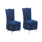 SOGA 2X Blue Chair Cover Seat Protector with Ruffle Skirt Stretch Slipcover Wedding Party Home Decor $ 65.50