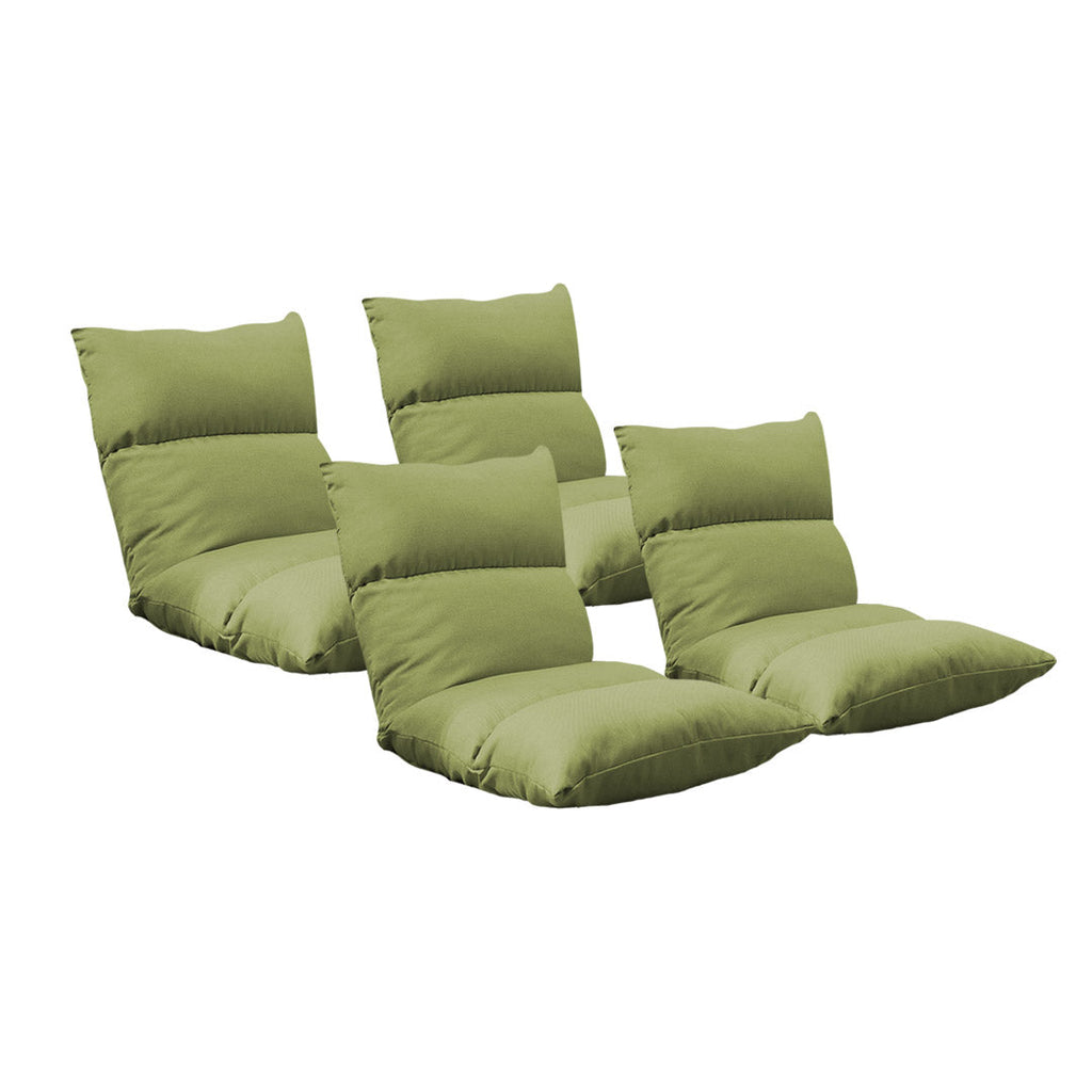 SOGA 4X Lounge Floor Recliner Adjustable Lazy Sofa Bed Folding Game Chair Yellow Green $ 358.90