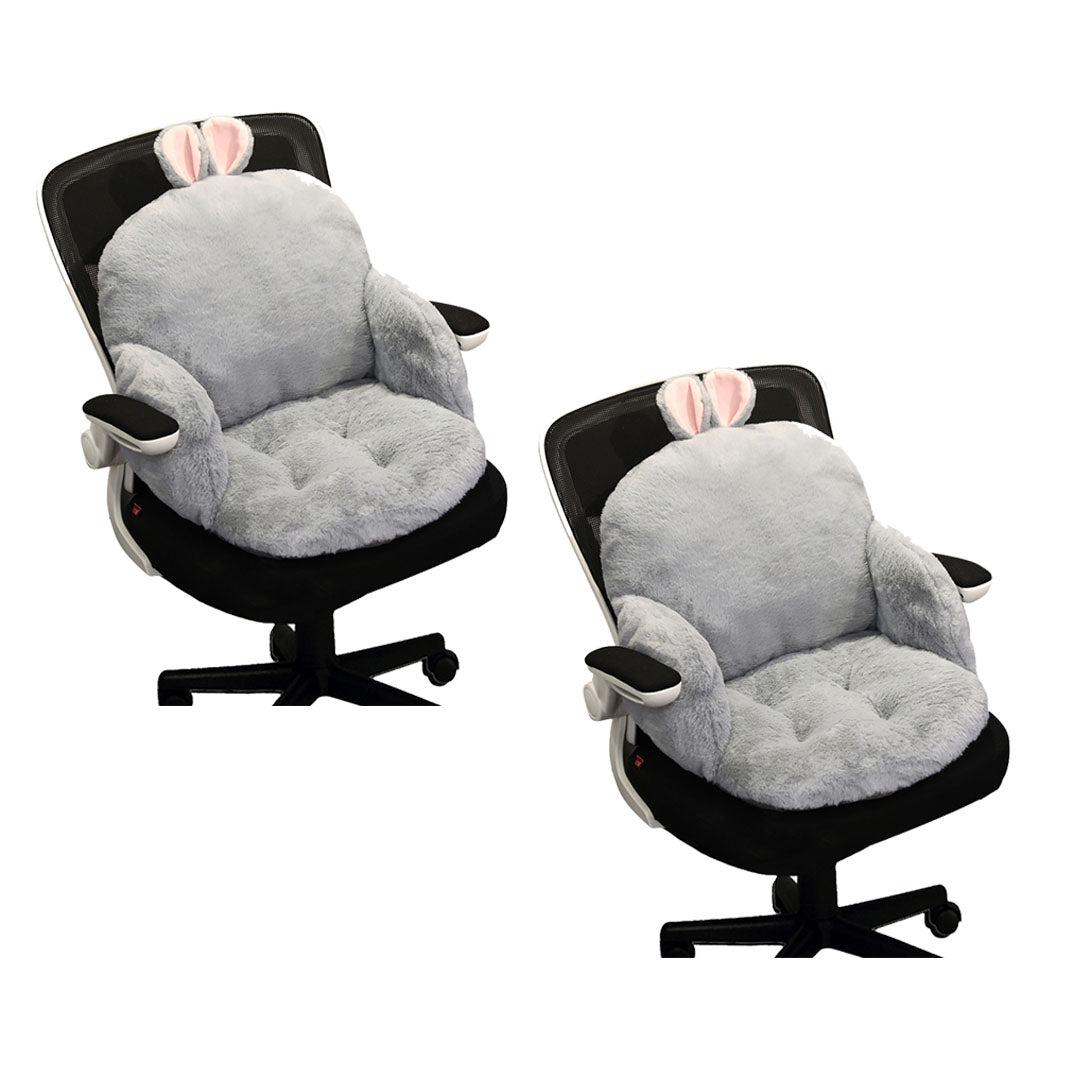 SOGA 2X Gray Bunny Shape Cushion Soft Leaning Bedside Pad Sedentary Plushie Pillow Home Decor $ 107.90
