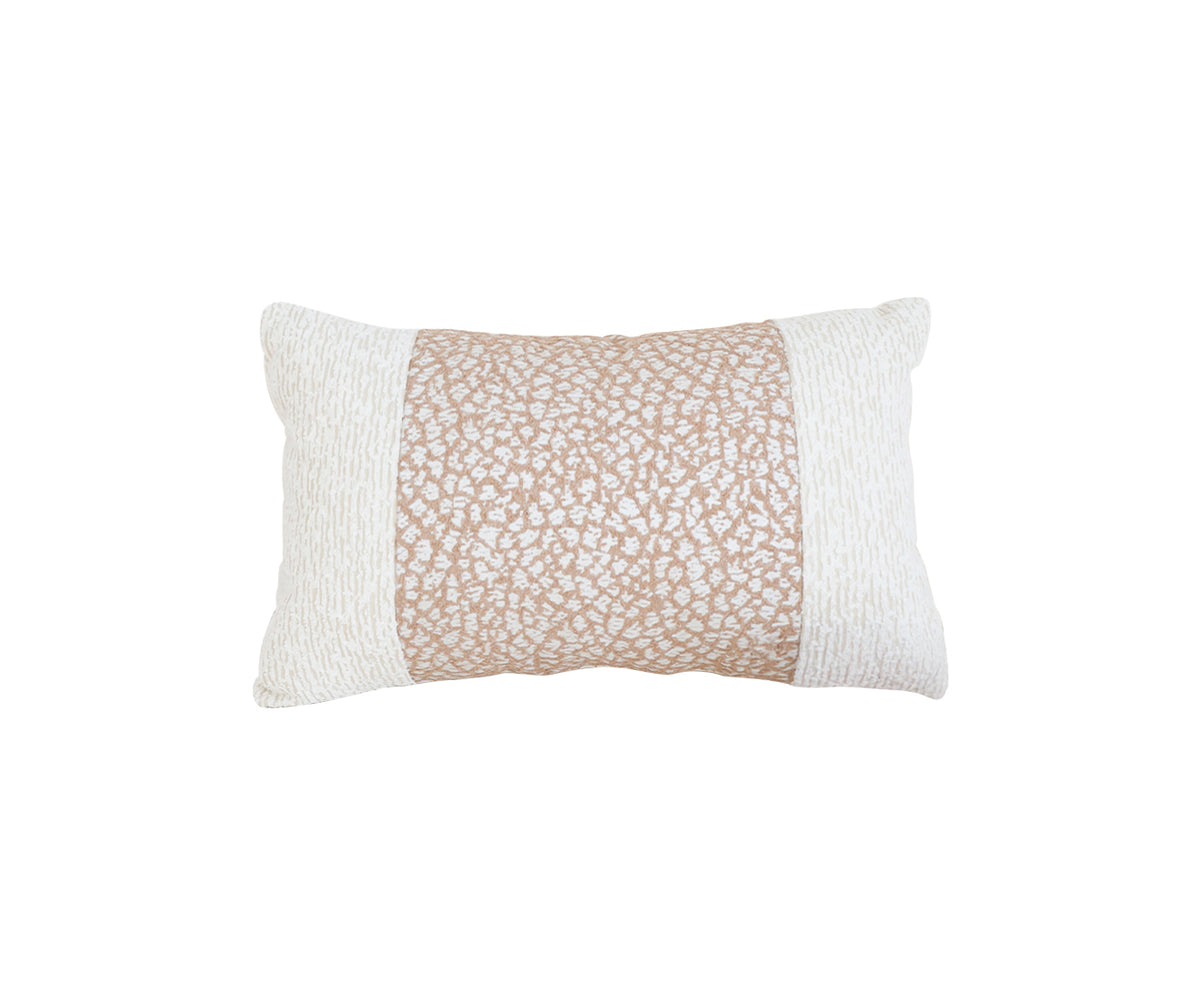 Beige rectangular throw pillow