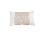 Beige rectangular throw pillow