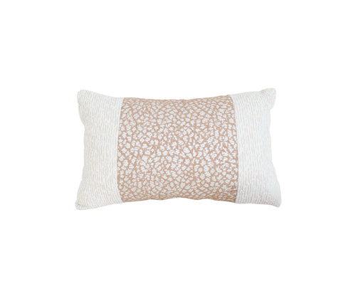Beige rectangular throw pillow
