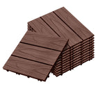 SOGA 11 pcs Dark Chocolate DIY Wooden Composite Decking Tiles Garden Outdoor Backyard Flooring Home Decor $ 144.50