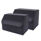 SOGA 2X Leather Car Boot Collapsible Foldable Trunk Cargo Organizer Portable Storage Box Black Medium $ 79.90