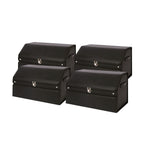 SOGA 4X 56cm Leather Car Boot Collapsible Foldable Trunk Cargo Organizer Portable Storage Box with Lock Black $ 295.50