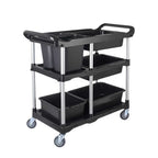 SOGA Black 3-Tier Kitchen Utility Trolley Cart with 5 Buckets $ 288