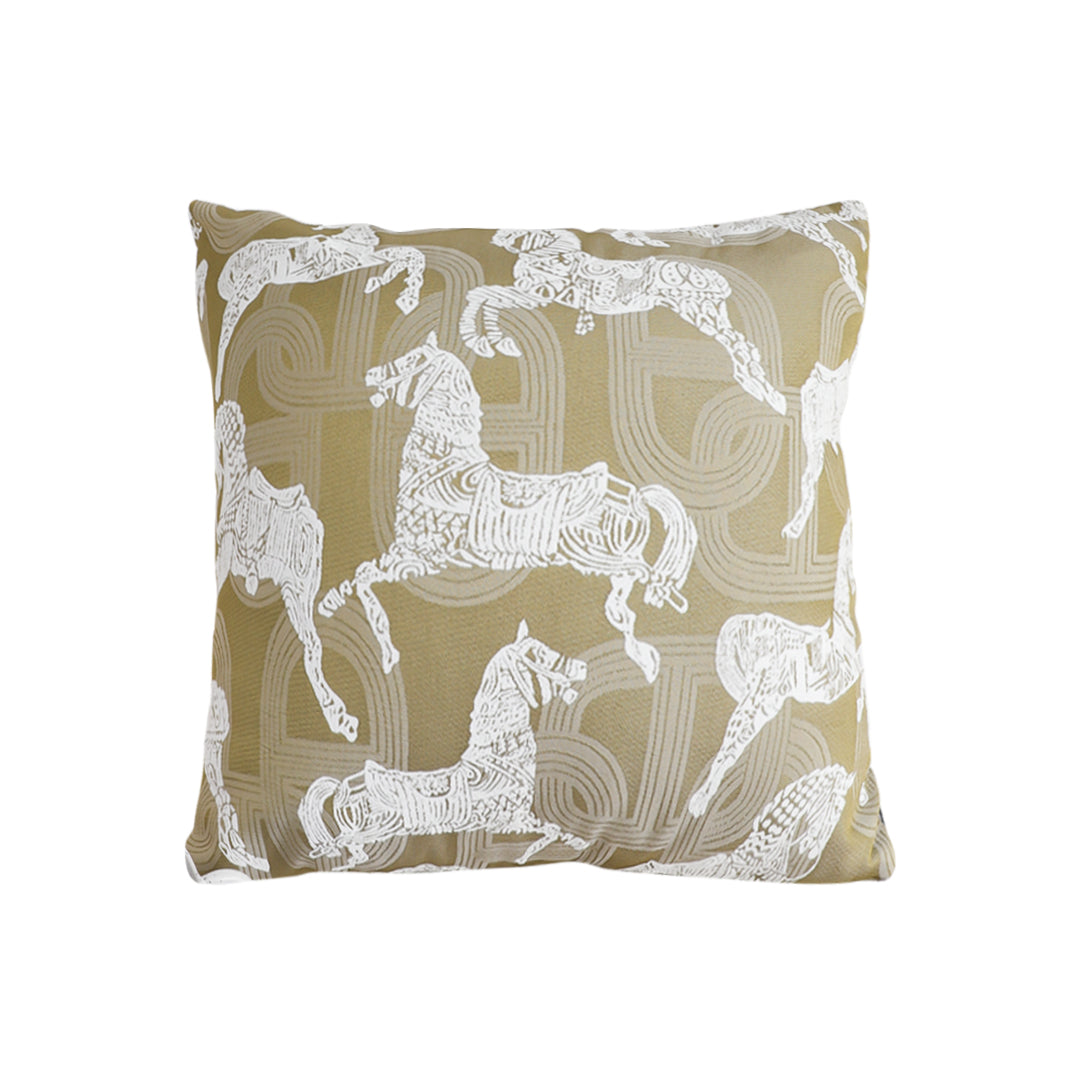 SOGA 50cm Vintage Olive Green White Horse Pattern Throw Pillow $ 73.50