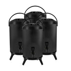 SOGA 4X 8L Stainless Steel Insulated Milk Tea Barrel Hot and Cold Beverage Dispenser Container with Faucet Black $ 295.50