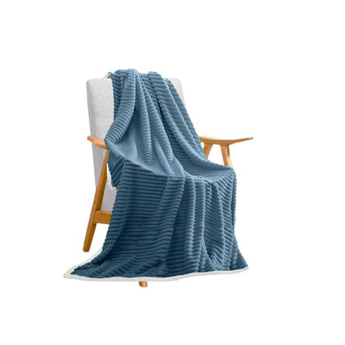 SOGA Blue Throw Blanket Warm Cozy Double Sided Thick Flannel Coverlet Fleece Bed Sofa Comforter $ 93.50