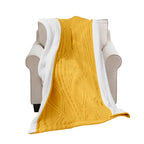 SOGA 200x230cm Throw Blanket Yellow and White Chenille Fleece Knitted Fabric on One Side Soft Suede $ 177.90