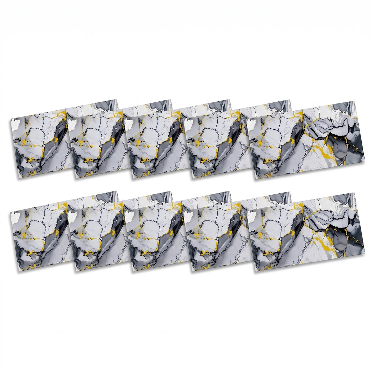 SOGA Peel & Stick Floor and Wall Tiles 30 x 60cm 10 Pack Blue Agate Faux Marble