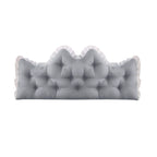SOGA 150cm Crown Pillow Tufted Light Grey Headboard Cushion for Bed $ 66.90