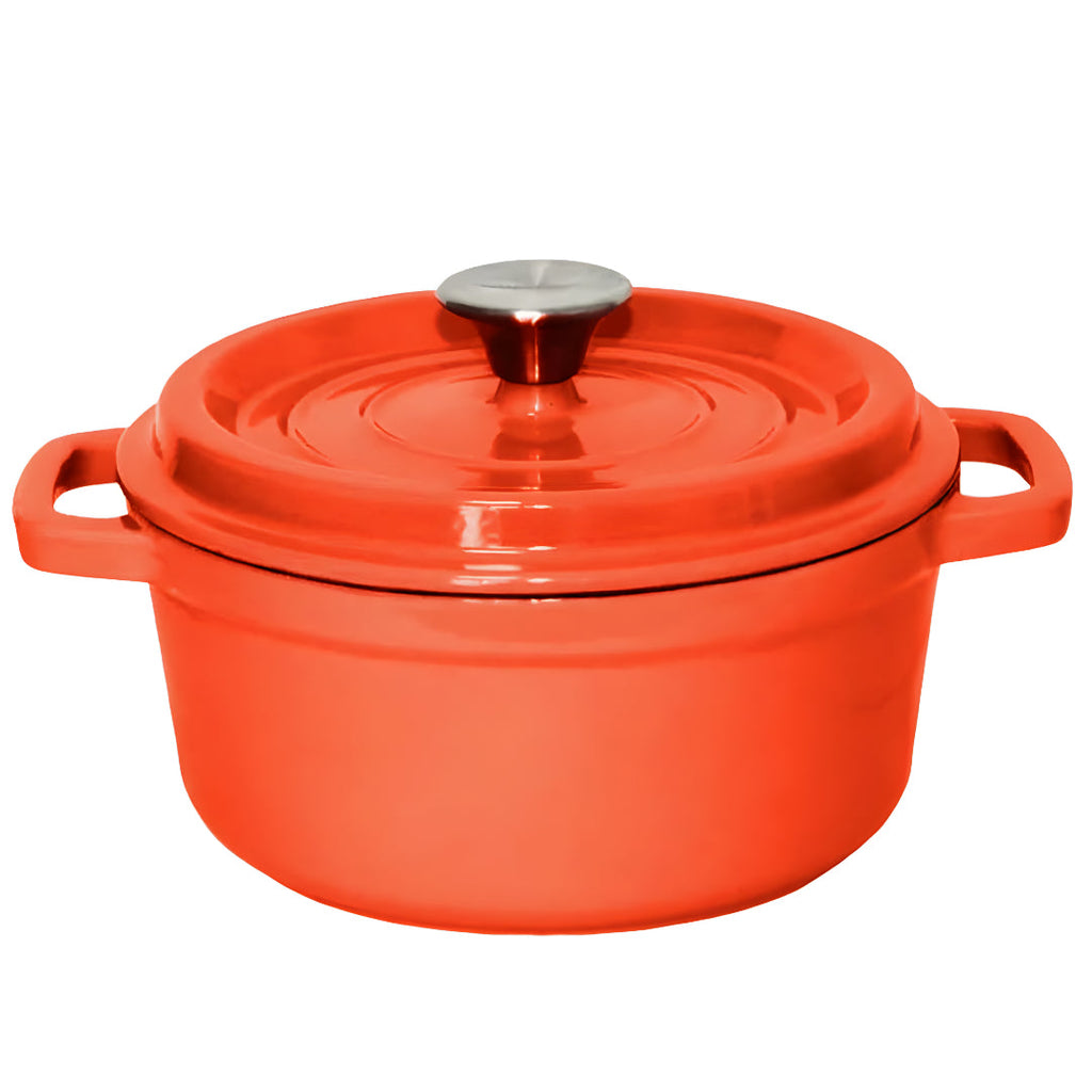 SOGA Cast Iron Enamel Porcelain Stewpot Casserole Stew Cooking Pot With Lid 3.6L Orange 24cm $ 111.50