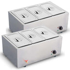 SOGA 2X Stainless Steel 3 X 1/2 GN Pan Electric Bain-Marie Food Warmer with Lid $ 862.50