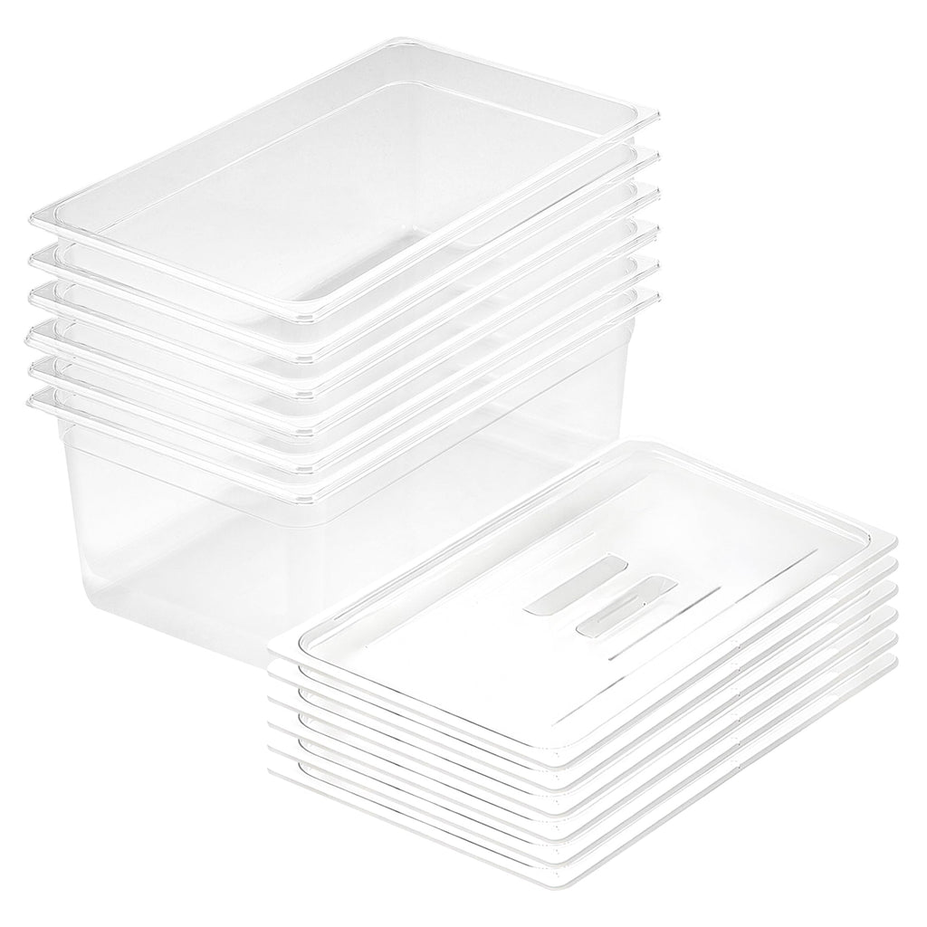 SOGA 200mm Clear Gastronorm GN Pan 1/1 Food Tray Storage Bundle of 6 with Lid $ 366.90