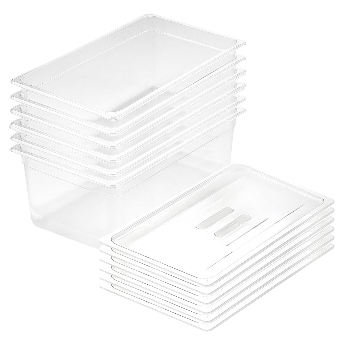 SOGA 200mm Clear Gastronorm GN Pan 1/1 Food Tray Storage Bundle of 6 with Lid $ 366.90