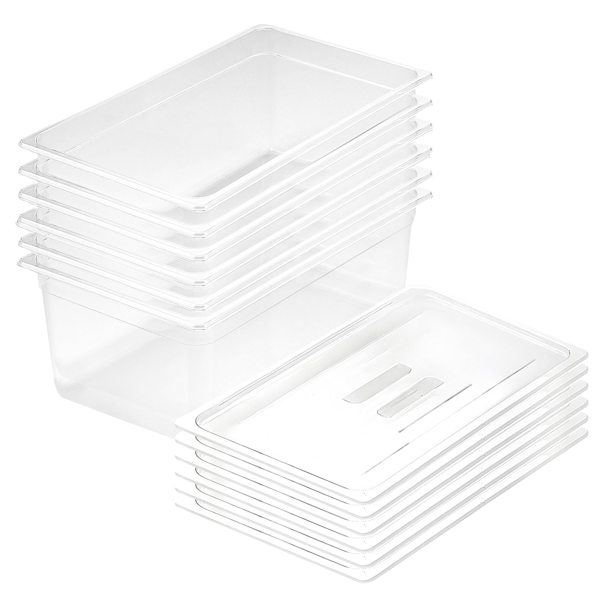 SOGA 200mm Clear Gastronorm GN Pan 1/1 Food Tray Storage Bundle of 6 with Lid $ 366.90