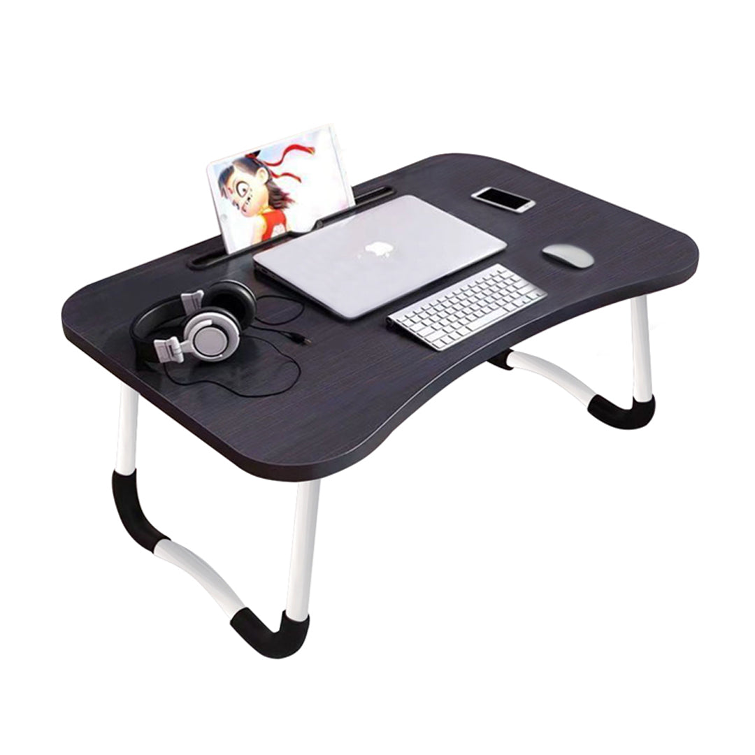 SOGA Black Portable Bed Table Adjustable Foldable Bed Sofa Study Table Laptop Mini Desk with Notebook Stand Card Slot Holder Home Decor $ 43.50