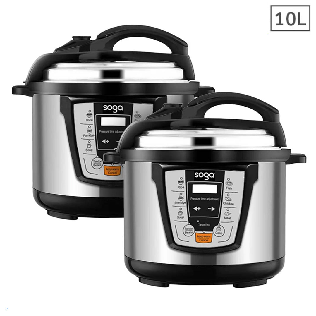 SOGA 2X Electric Stainless Steel Pressure Cooker 10L 1600W Multicooker 16 $ 517.50