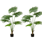 SOGA 2X 120cm Artificial Natural Green Fan Palm Tree Fake Tropical Indoor Plant Home Office Decor $ 198.50