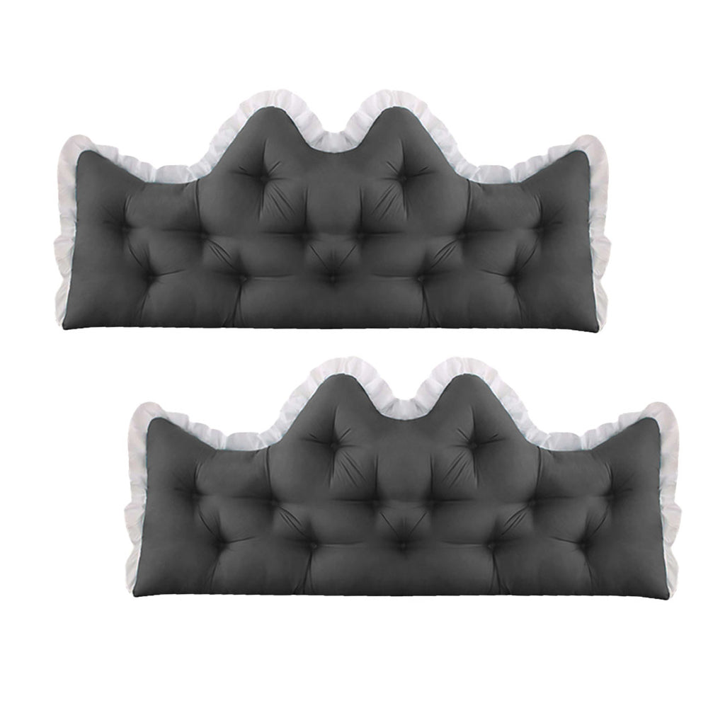 SOGA 2x90cm Crown Pillows Tufted Charcoal Headboard Cushion Set $ 97.50