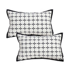 SOGA 2X 35cm Moroccan Black Cross Pattern Black Trim Decorative Throw Pillow $ 120.90