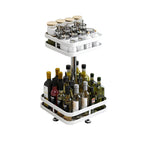SOGA 2 Tier Steel White Square Rotating Multi-Function Kitchen Portable Storage Spice Seasoning Kitchen Countertop Organiser Shelf $ 35.50