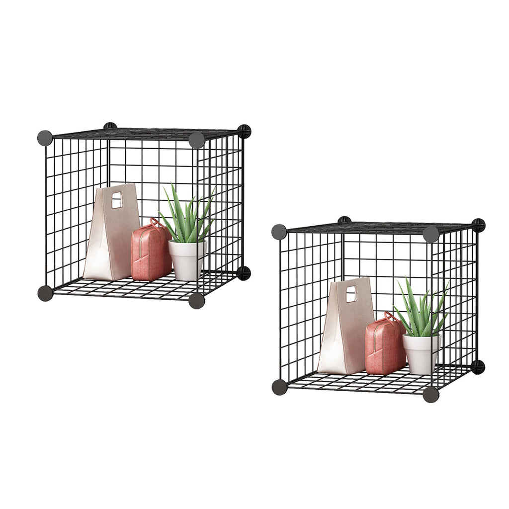 SOGA 2X Black Portable Single Cube Storage Organiser Foldable DIY Modular Grid Space Saving Shelf $ 65.50