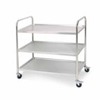 SOGA 3 Tier Stainless Steel Kitchen Dinning Food Cart Trolley Utility Round 86x54x94cm Large $ 255.50