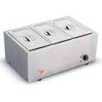 SOGA Stainless Steel 3 X 1/2 GN Pan Electric Bain-Marie Food Warmer with Lid $ 444.50